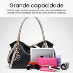 BOLSA FEMININA FOXER FEITA EM COURO GENUÍNO – MODELO ESSÉNNE BLACK