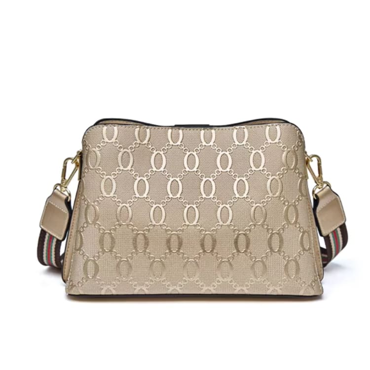 BOLSA FEMININA EM COURO TRANSVERSAL FOXER MODELO DAUPHINE BEGE