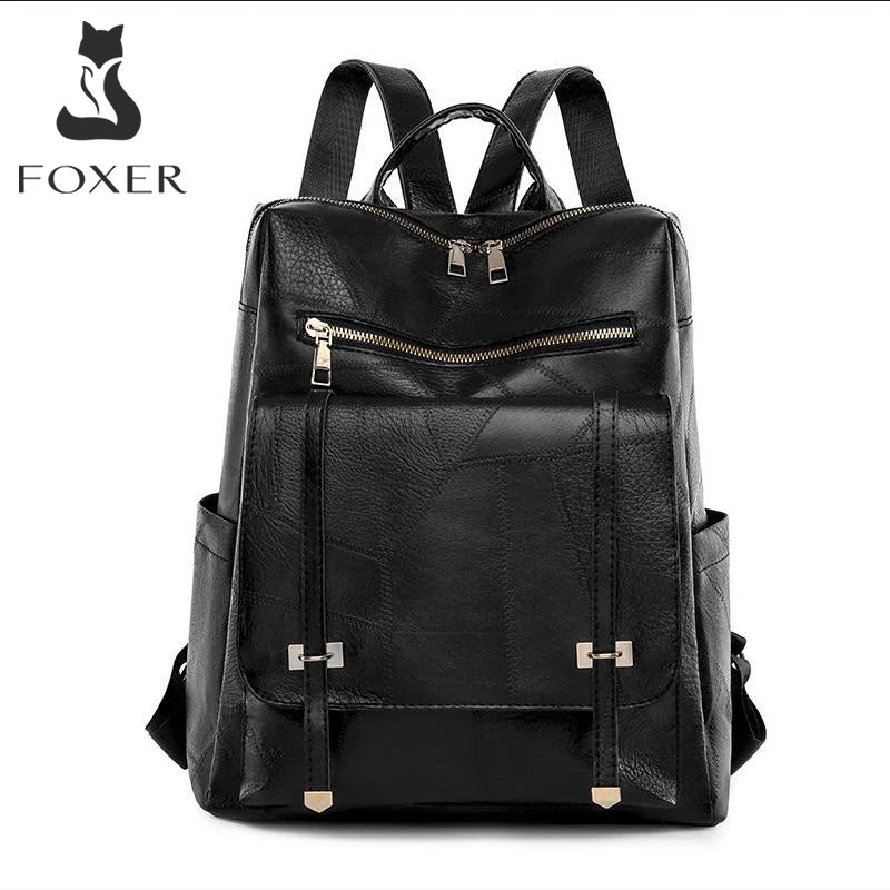 FOXER Brand Fashion Women's Travel Backpack Large Capacity Waterproof Shoulder Bag Casual Female Multi-layer Multifunctional Bag
