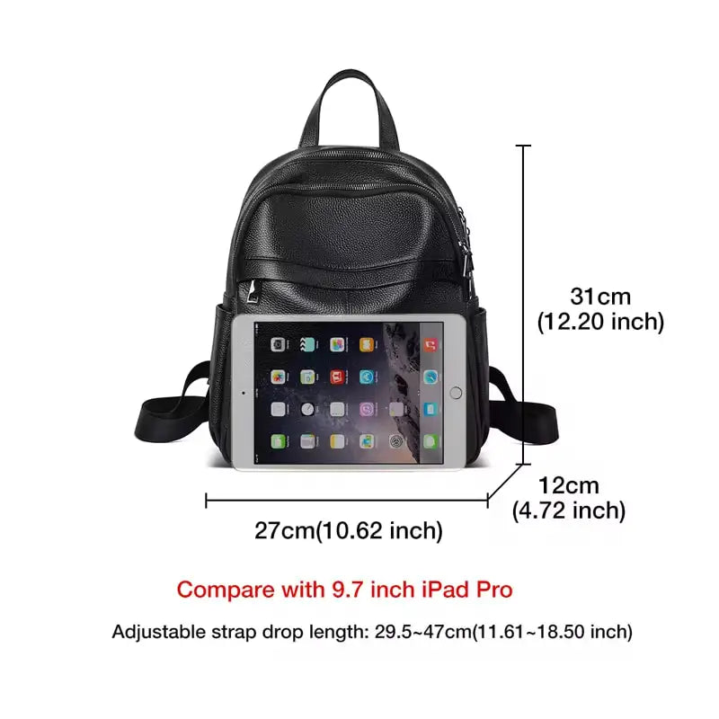 FOXER Women's Split Leather Multi-Function Backpack Lady Vintage Phone Pouch Pack Female School Bags High Quality Travel Bagpack