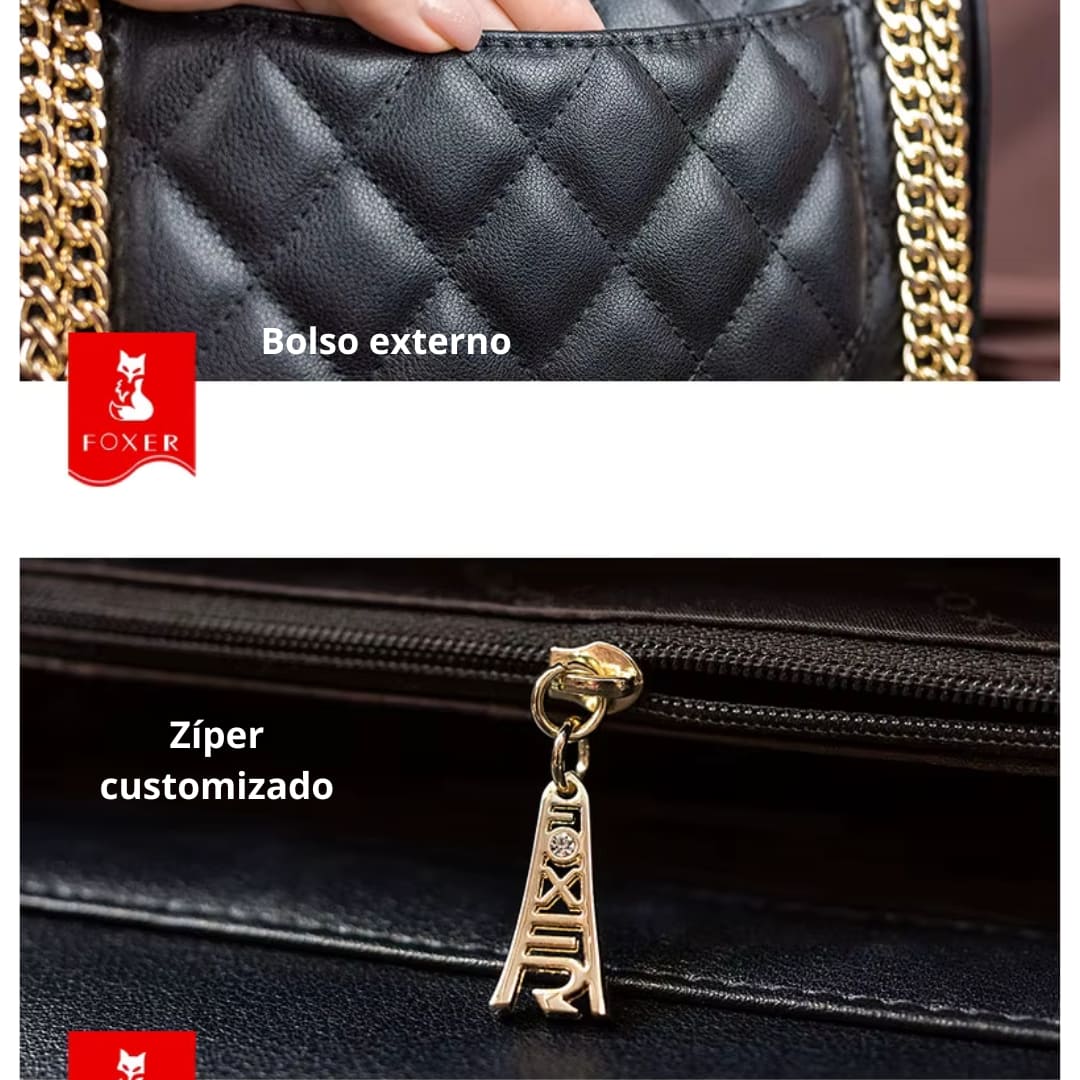 BOLSA FEMININA FOXER FEITA EM COURO GENUÍNO – MODELO BELLA TRELLUXE