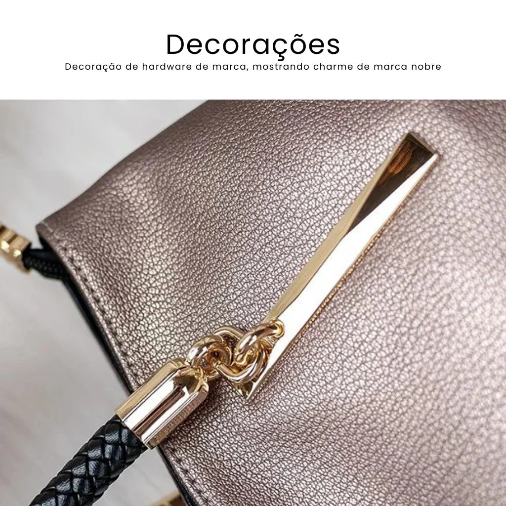 BOLSA FEMININA EM COURO LEGÍTIMO FOXER MODELO VELLUTO  GRAY