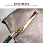 BOLSA FEMININA EM COURO LEGÍTIMO FOXER MODELO VELLUTO  GRAY