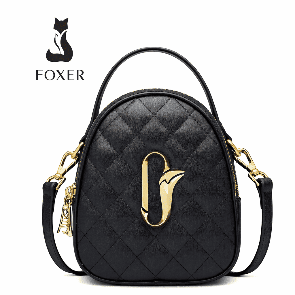 BOLSA FEMININA FOXER FEITA EM COURO MODELO JOLIE BLACK– LINHA PREMIUM