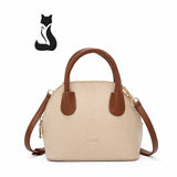 BOLSA FEMININA DE OMBRO FOXER FEITA EM COURO GENUÍNO MODELO AMÉLIE BEIGE