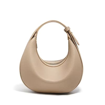 BOLSA FEMININA DE OMBRO FOXER FEITA EM COURO LEGÍTIMO MODELO LUNÉRA BEIGE