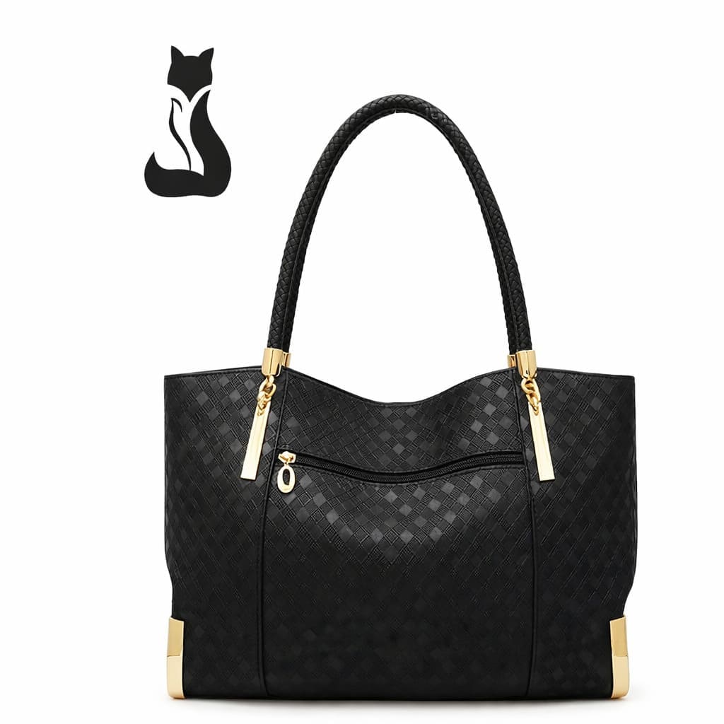 BOLSA FEMININA FOXER FEITA EM COURO GENUÍNO MODELO  ICONIQUE  BLACK