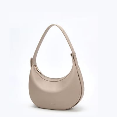 BOLSA FEMININA DE OMBRO FOXER FEITA EM COURO LEGÍTIMO MODELO LUNÉRA BEIGE