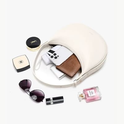 BOLSA FEMININA DE OMBRO FOXER FEITA EM COURO LEGÍTIMO MODELO LUNÉRA WHITE