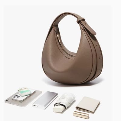 BOLSA FEMININA DE OMBRO FOXER FEITA EM COURO LEGÍTIMO MODELO LUNÉRA BROWN