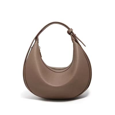 BOLSA FEMININA DE OMBRO FOXER FEITA EM COURO LEGÍTIMO MODELO LUNÉRA BROWN