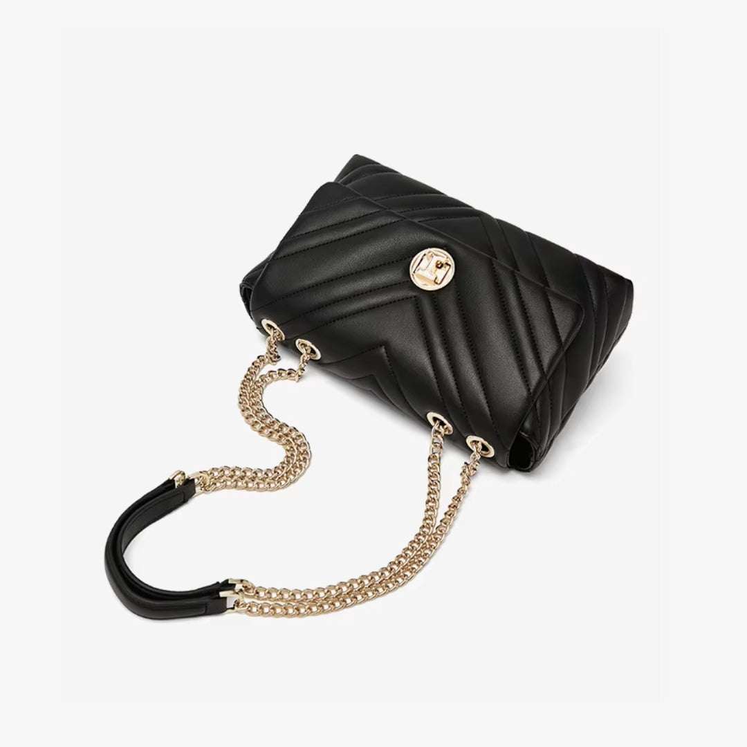 BOLSA FEMININA FOXER FEITA EM COURO GENUÍNO MODELO  CAMILLE PRESTIGE BLACK