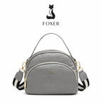 BOLSA FEMININA FOXER FEITA EM COURO GEMUÍNO MODELO RIVELLE GRAY