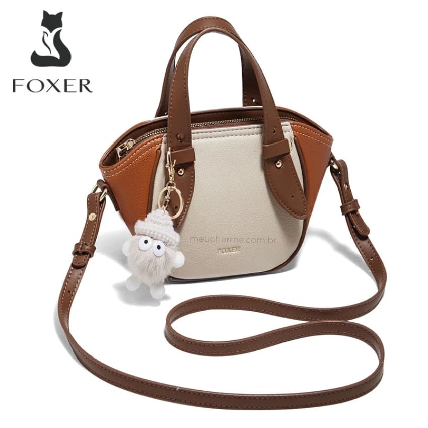BOLSA FEMININA TRANSVERSAL FOXER FEITA EM COURO  MODELO VÉRONA OFF WHITE