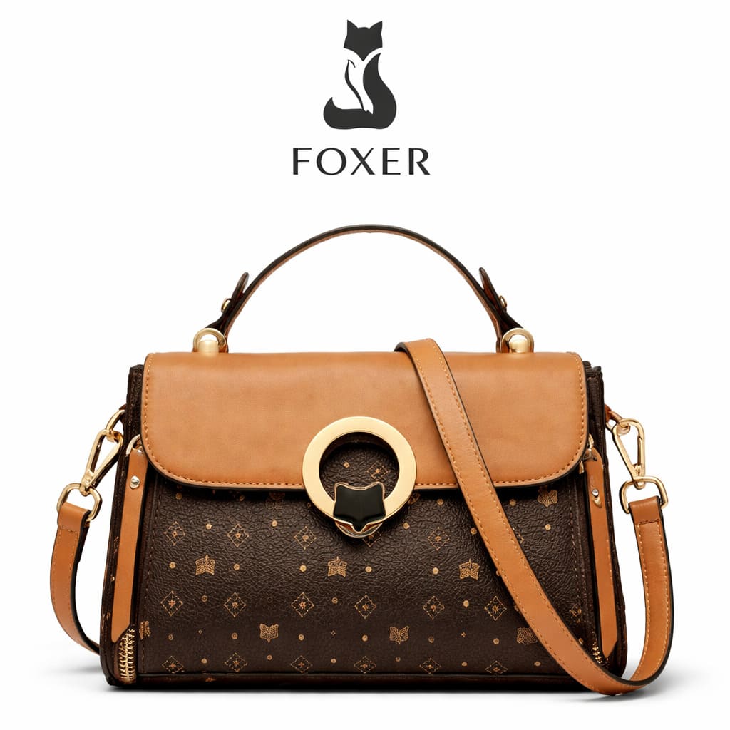 Bolsa Feminina Transversal Foxer Feita Em Couro Legítimo  Modelo Vintage Lux