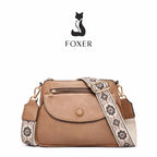 BOLSA FEMININA TRANSVERSAL FOXER FEIRA EM COURO REFINADO  MODELO MONTREL