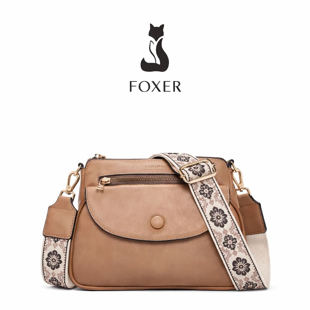 BOLSA FEMININA TRANSVERSAL FOXER FEIRA EM COURO REFINADO  MODELO MONTREL