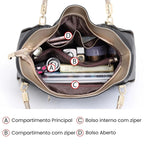 BOLSA FEMININA FOXER FEITA EM COURO GENUÍNO – MODELO ESSÉNNE BLACK
