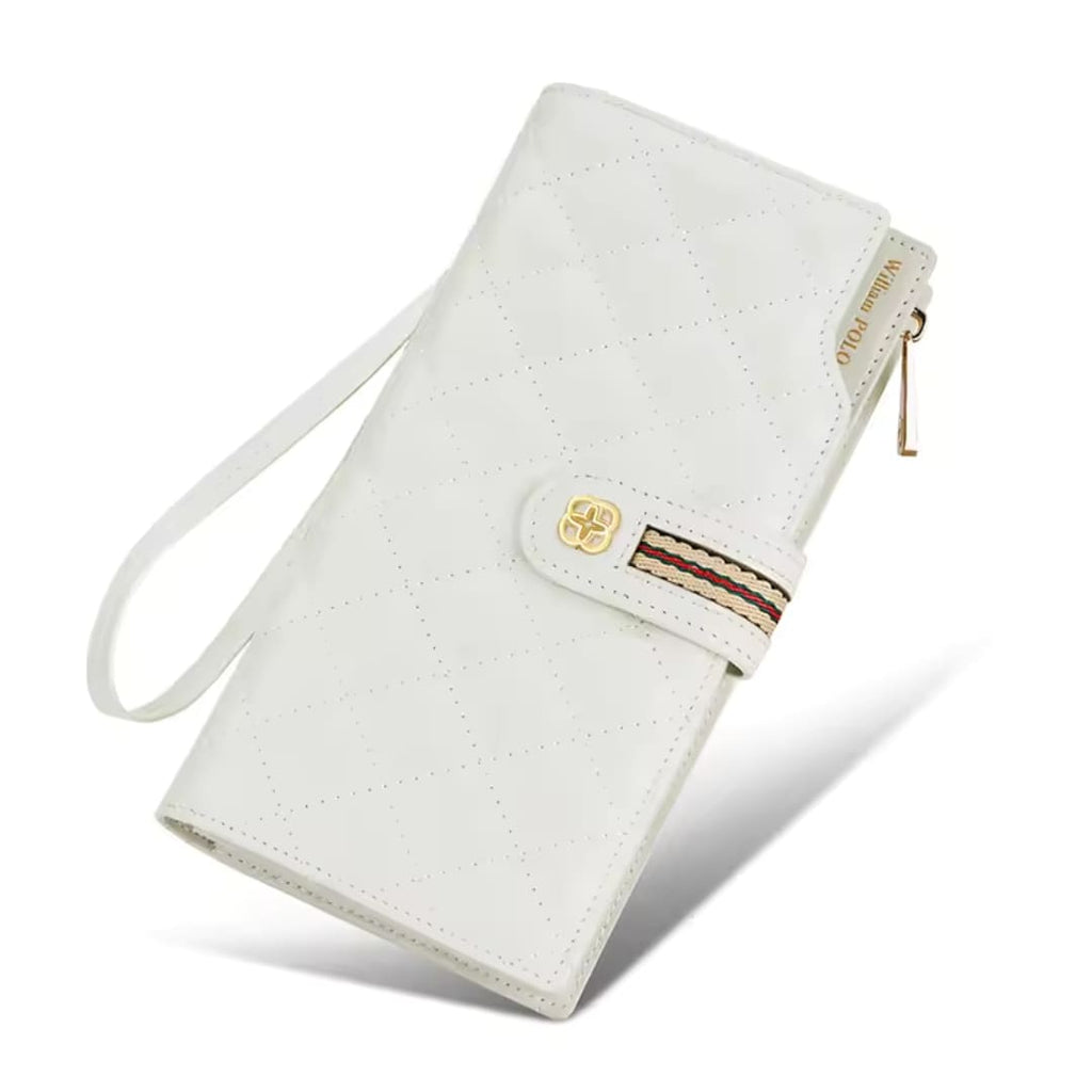 CARTEIRA FEMININA LONGA FEITA EM COURO GENUÍNO MODELO  SARAH NOIR BLACK – LINHA WILLIAM POLO