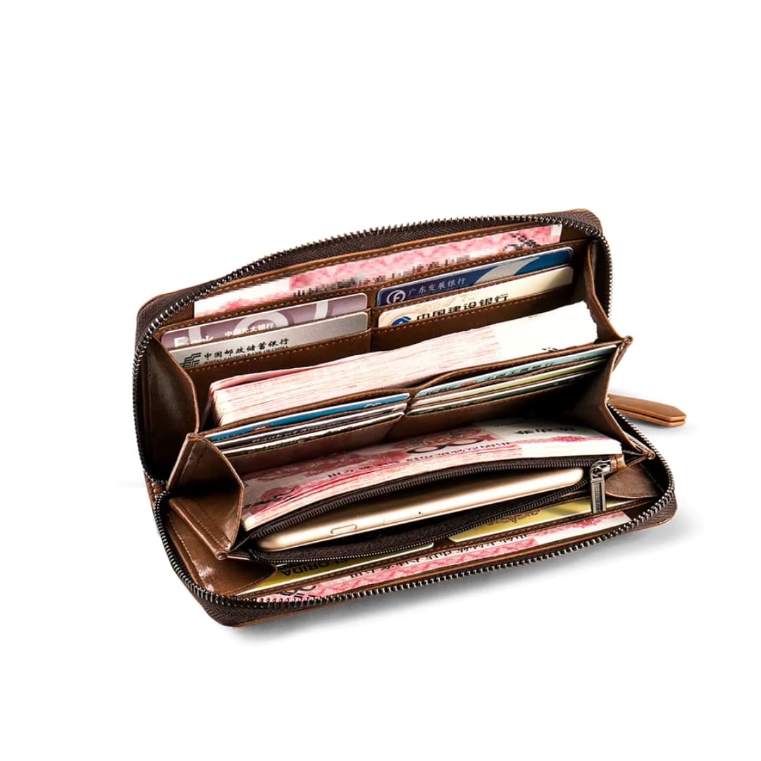 CARTEIRA FEMININA LONGA FEITA EM COURO GENUÍNO MODELO CAPUCINES LONGUE – LINHA WILLIAM POLO