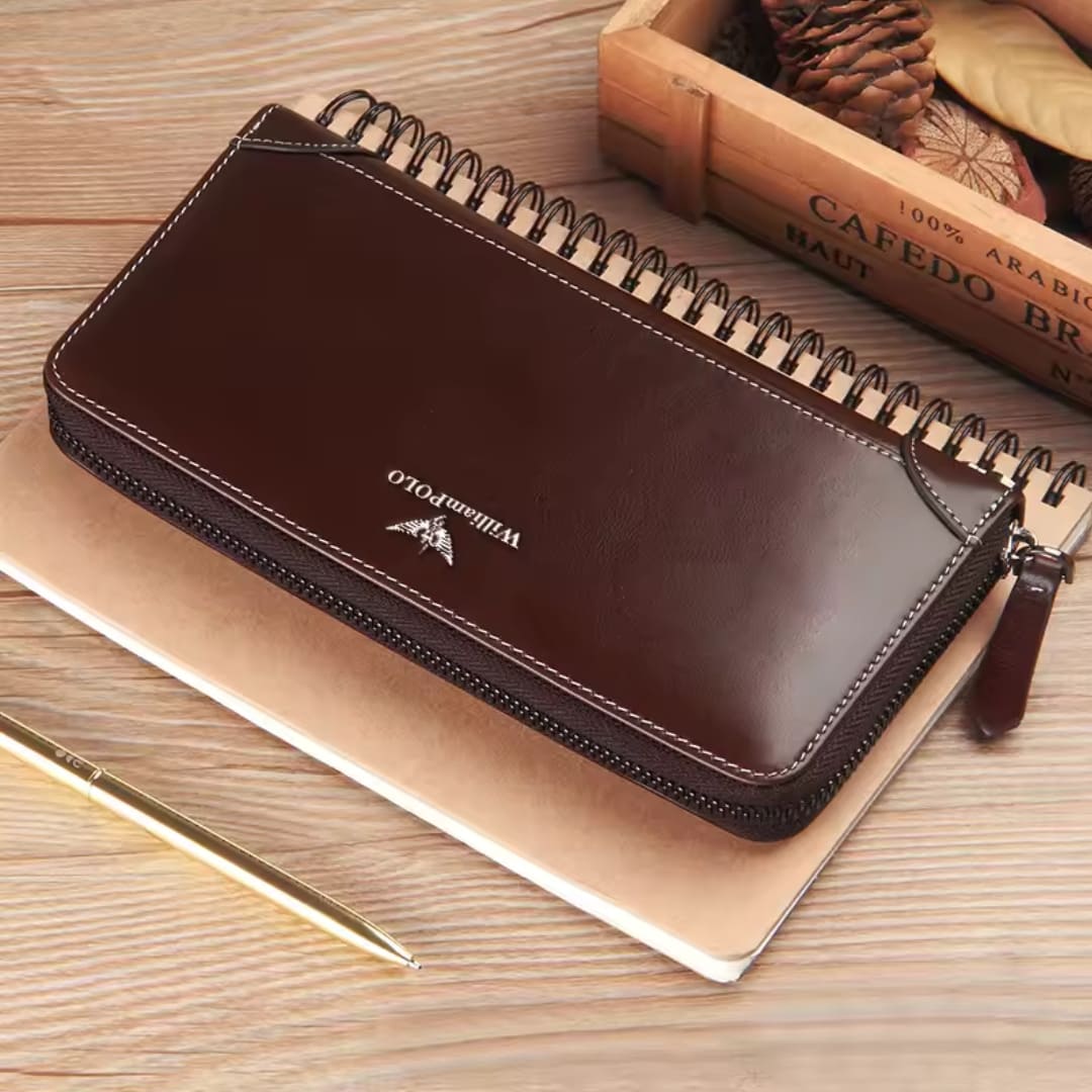 CARTEIRA FEMININA LONGA FEITA EM COURO GENUÍNO MODELO CAPUCINES LONGUE – LINHA WILLIAM POLO