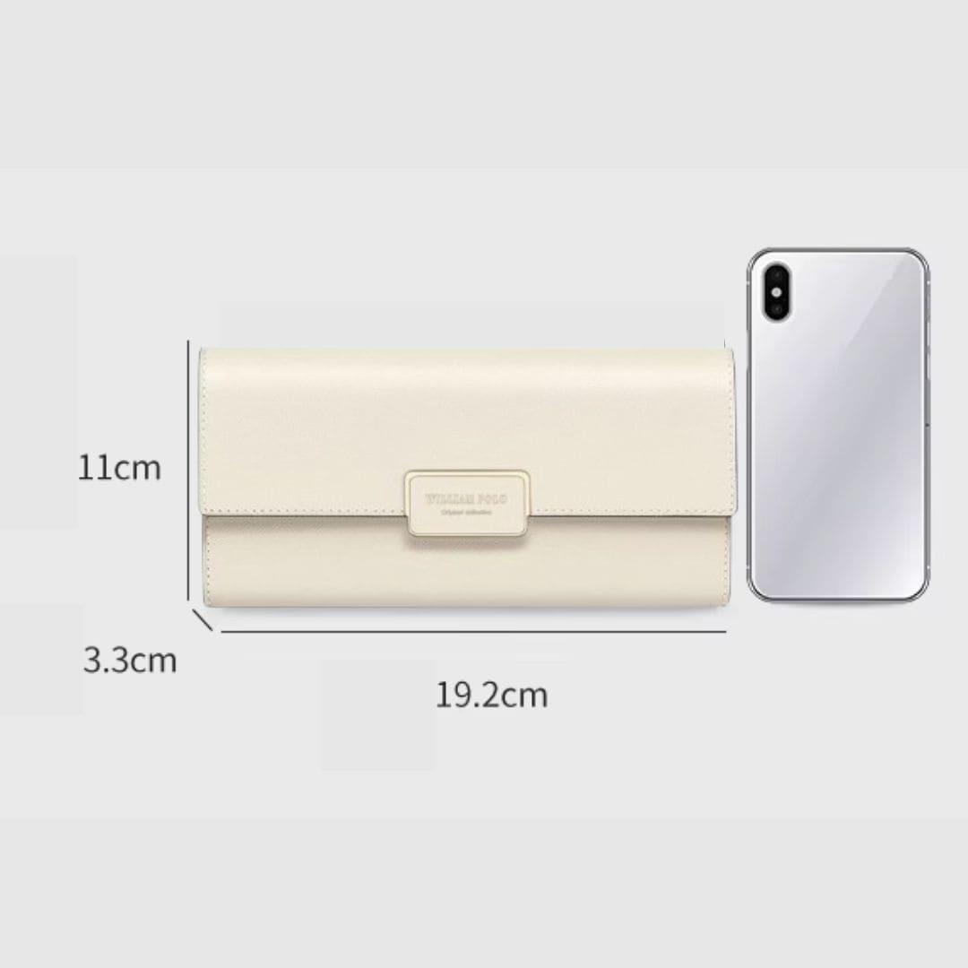 CARTEIRA FEMININA FEITA EM COURO GENUÍNO  MODELO IVORY ÉLÉGANCE- LINHA WILLIAM POLO