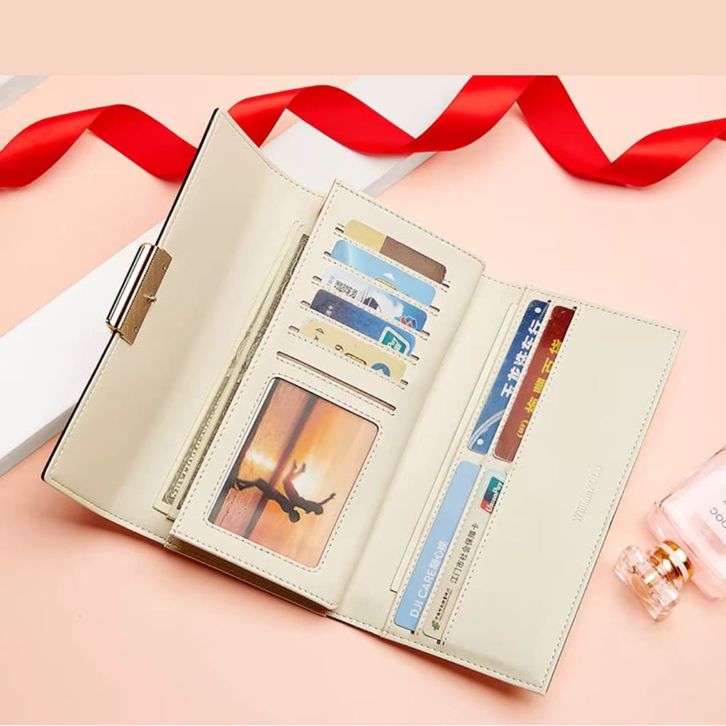 CARTEIRA FEMININA FEITA EM COURO GENUÍNO  MODELO IVORY ÉLÉGANCE- LINHA WILLIAM POLO