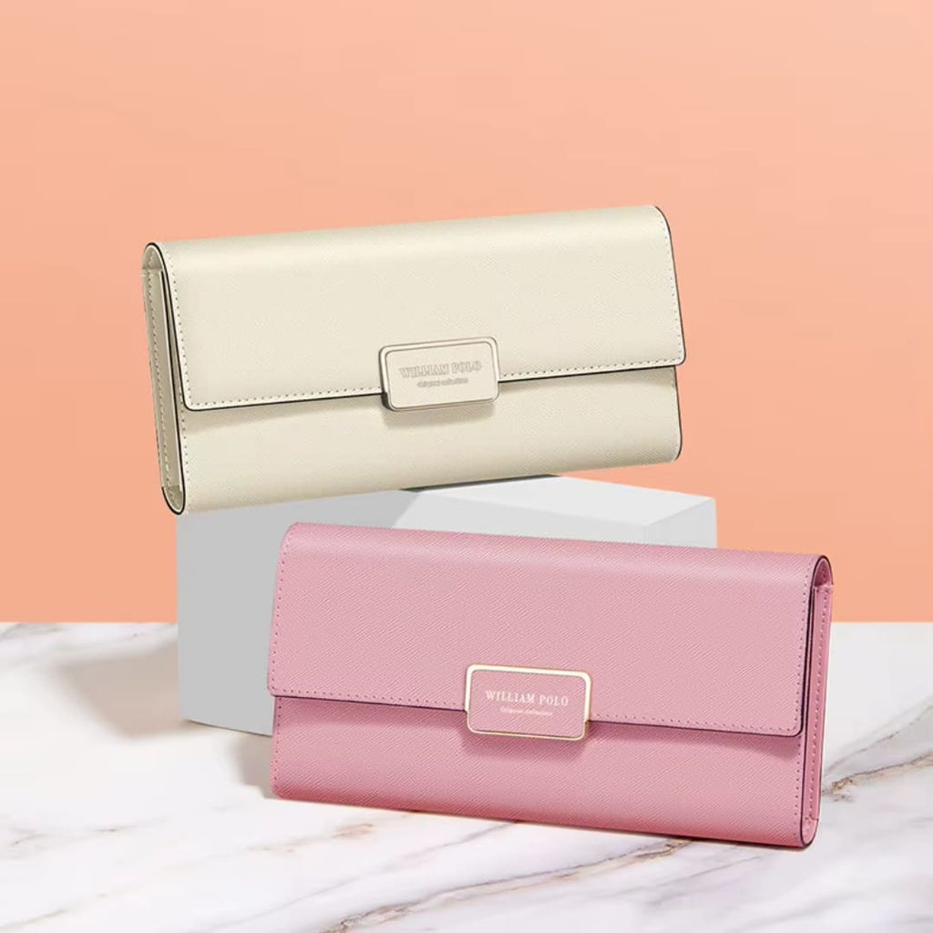 CARTEIRA FEMININA FEITA EM COURO GENUÍNO  MODELO IVORY ÉLÉGANCE- LINHA WILLIAM POLO