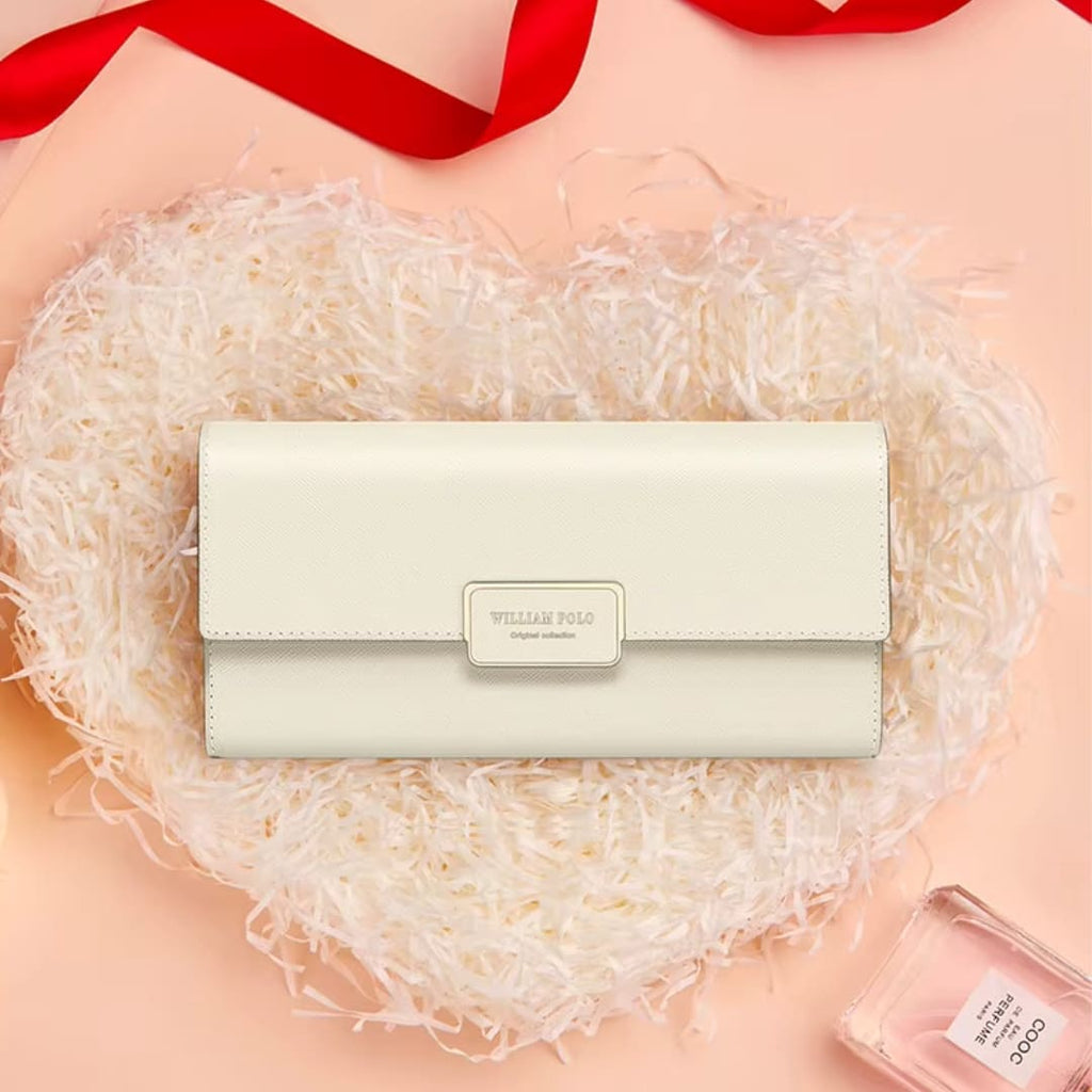 CARTEIRA FEMININA FEITA EM COURO GENUÍNO  MODELO IVORY ÉLÉGANCE- LINHA WILLIAM POLO