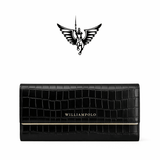 CARTEIRA FEMININA FEITA EM COURO GENUÍNO  MODELO IVORY ÉLÉGANCE BLACK - LINHA WILLIAM POLO