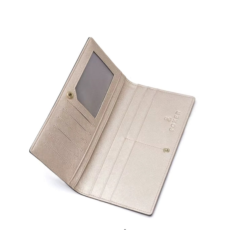 CARTEIRA FEMININA LONGA FOXER FEITA EM CORO REFINADO MODELO MADELEINE