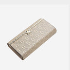 CARTEIRA FEMININA LONGA FOXER FEITA EM COURO GENUÍNO MODELO SÉLUNE BEIGE