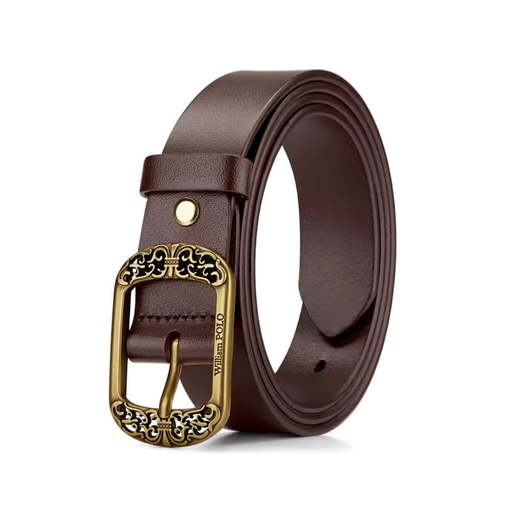 CINTO FEMININO FEITO EM COURO LEGÍTIMO MODELO AVENUE D’OR- LINHA WILLIAM POLO