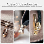 BOLSA FEMININA EM COURO LEGÍTIMO FOXER MODELO VELLUTO BEIGE