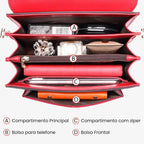 Bolsa Feminina Transversal Foxer Feita em couro Legítimo Modelo SolphRed