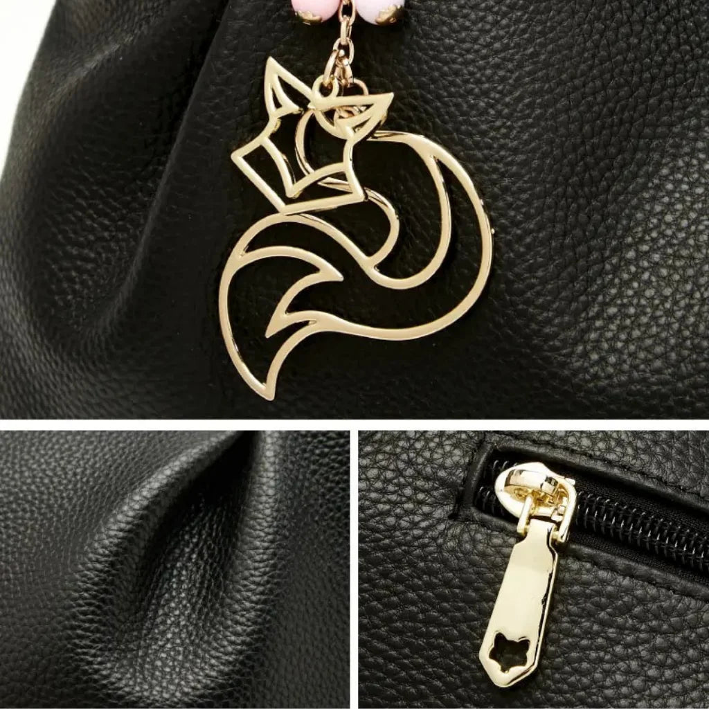 BOLSA FEMININA FOXER FEITA EM COURO GENUÍNO MODELO SAINT-GERMAIN BLACK