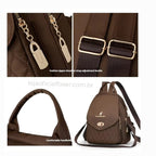 MOCHILA FEMIINA FEITA EM COURO REFINADO MODELO BELLA LUXE BROWN
