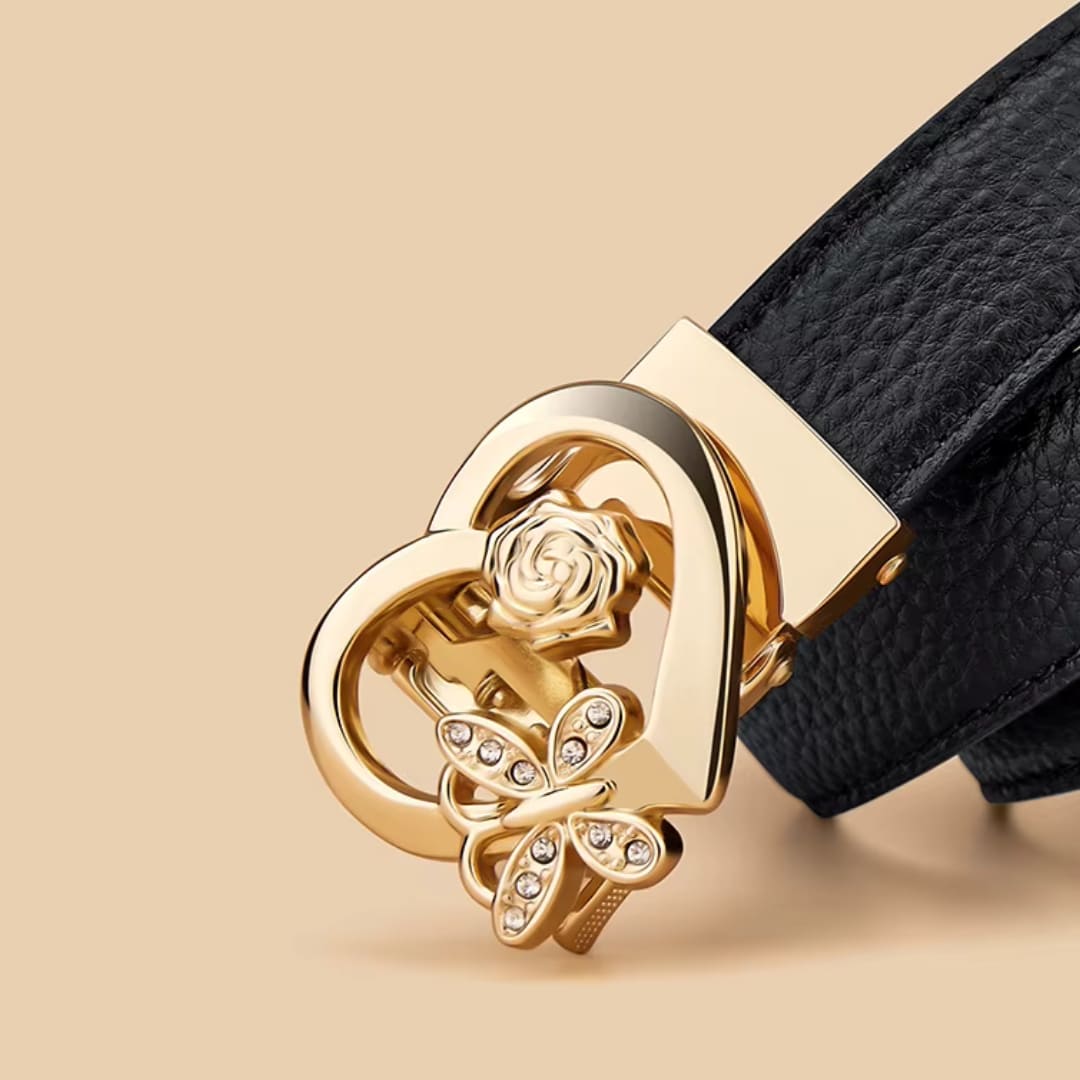 CINTO FEMININO ORIGINAL EM COURO LEGÍTIMO MODELO  VÉLINE BLACK- LINHA WILLIAM POLO