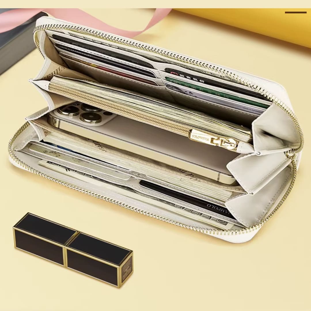 CARTEIRA FEMININA FEITA EM COURO GENUÍNO MODELO  RIVOLÉE – LINHA  WILLIAM POLO