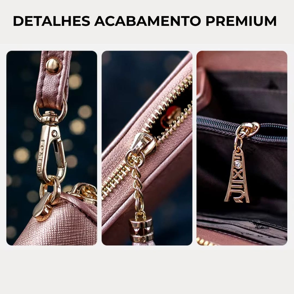 CARTEIRA FEMININA  FOXER FEITA EM COURO GENUÍNO MODELO  VELISSE ROSÉ