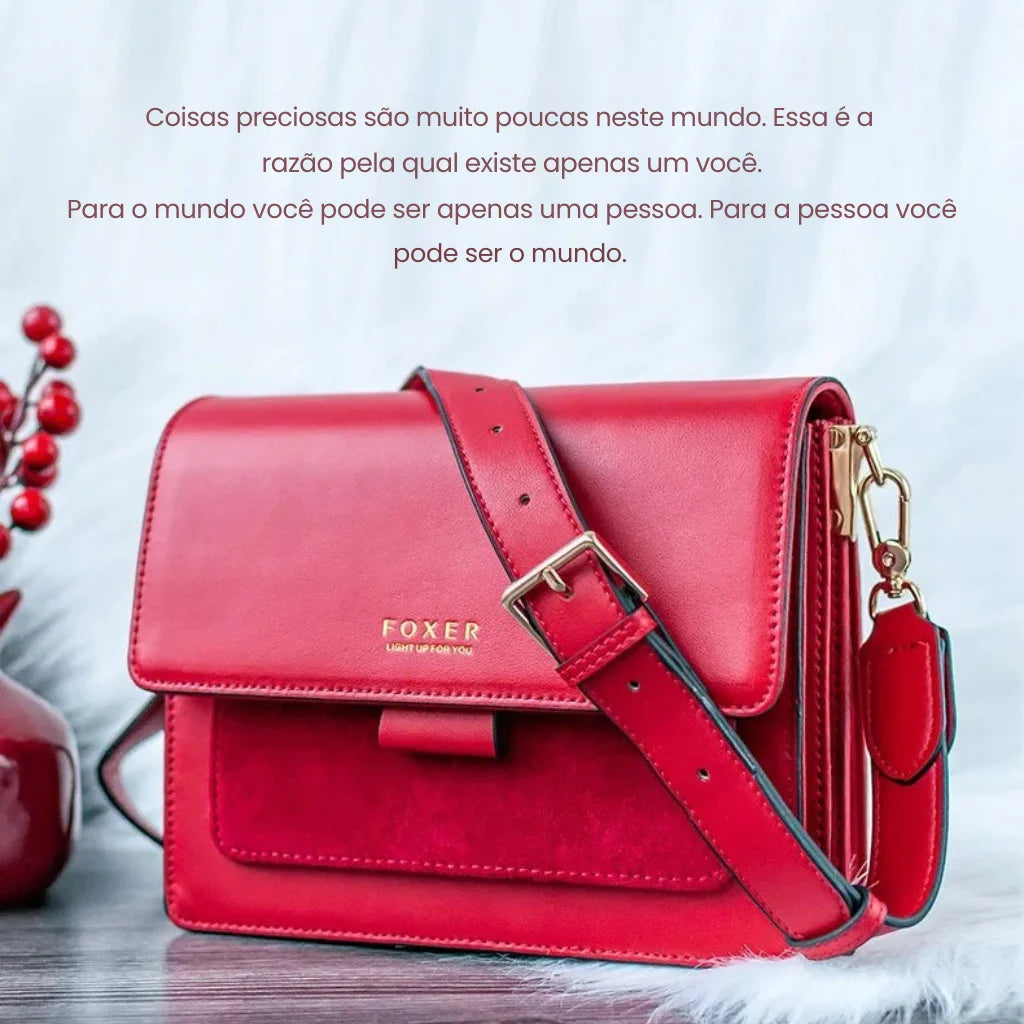Bolsa Feminina Transversal Foxer Feita em couro Legítimo Modelo SolphRed