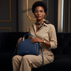BOLSA FEMIINA EM COURO FOXER MODELO PRESTIGE CABAS BLUE