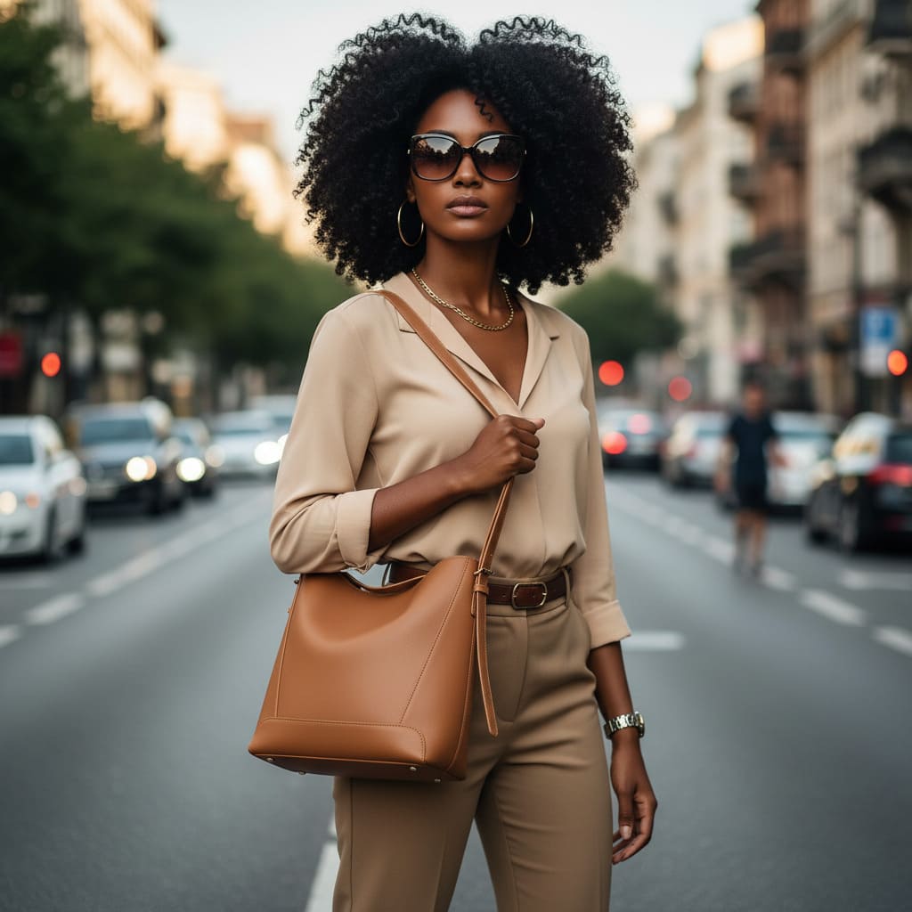 BOLSA FEMININA EM COURO  FOXER MODELO VALENCIA BROWN