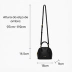 BOLSA FEMININA TRANSVERSAL FOXER FEITA EM COURO GENUÍNO MODELO AMÉLIE BLACK
