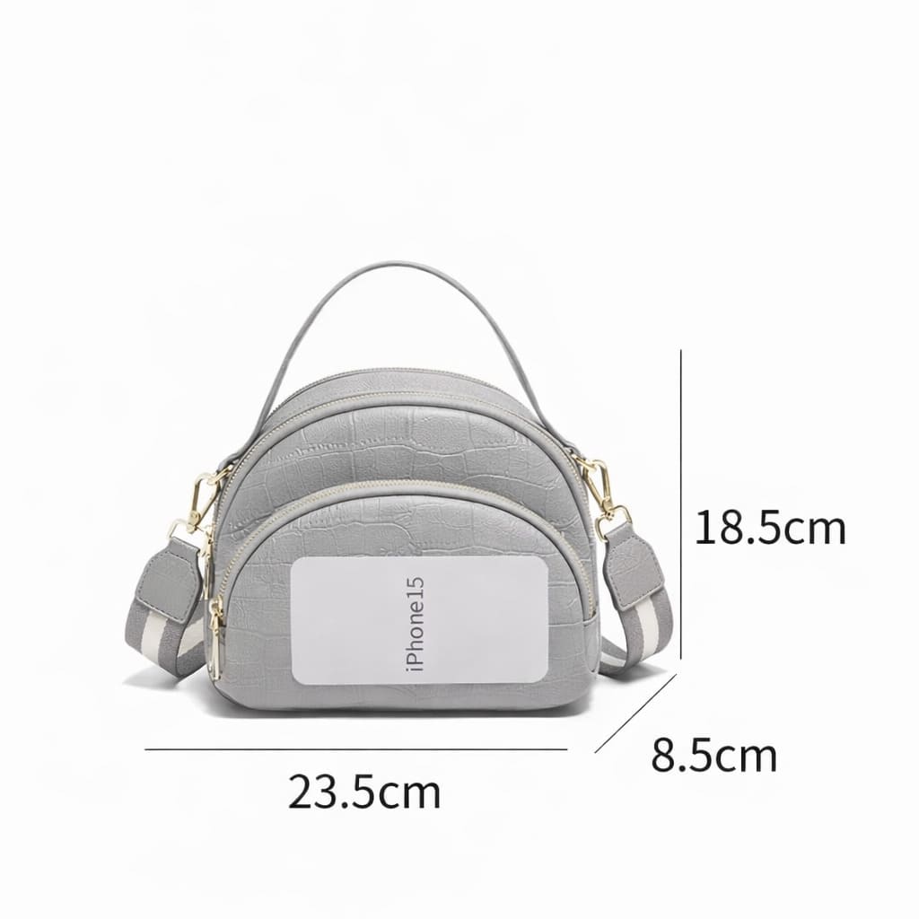 BOLSA FEMININA FOXER FEITA EM COURO GEMUÍNO MODELO RIVELLE GRAY