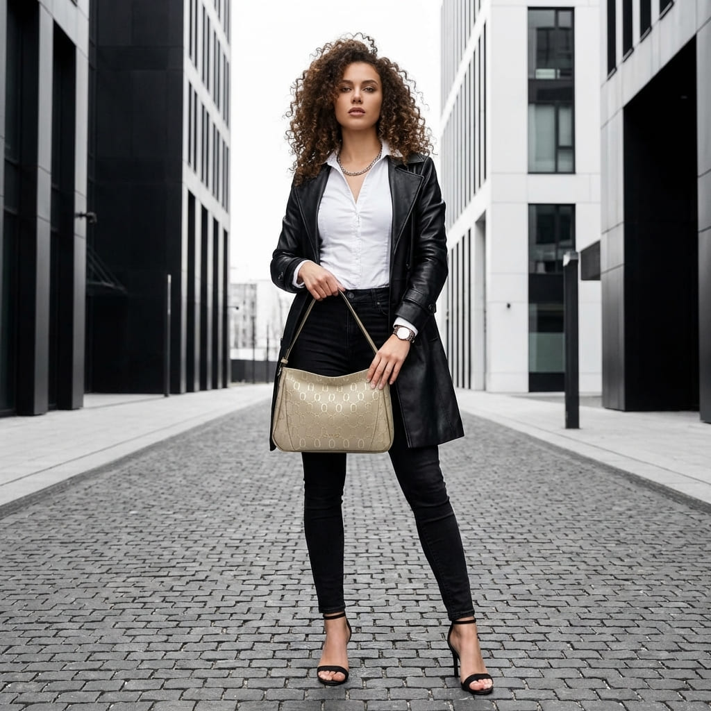 BOLSA FEMININA TRANSVERSAL  FOXER  FEITA EM COURO REFINADO MODELO VARENNA