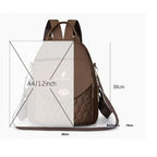 MOCHILA FEMIINA FEITA EM COURO REFINADO MODELO BELLA LUXE BROWN