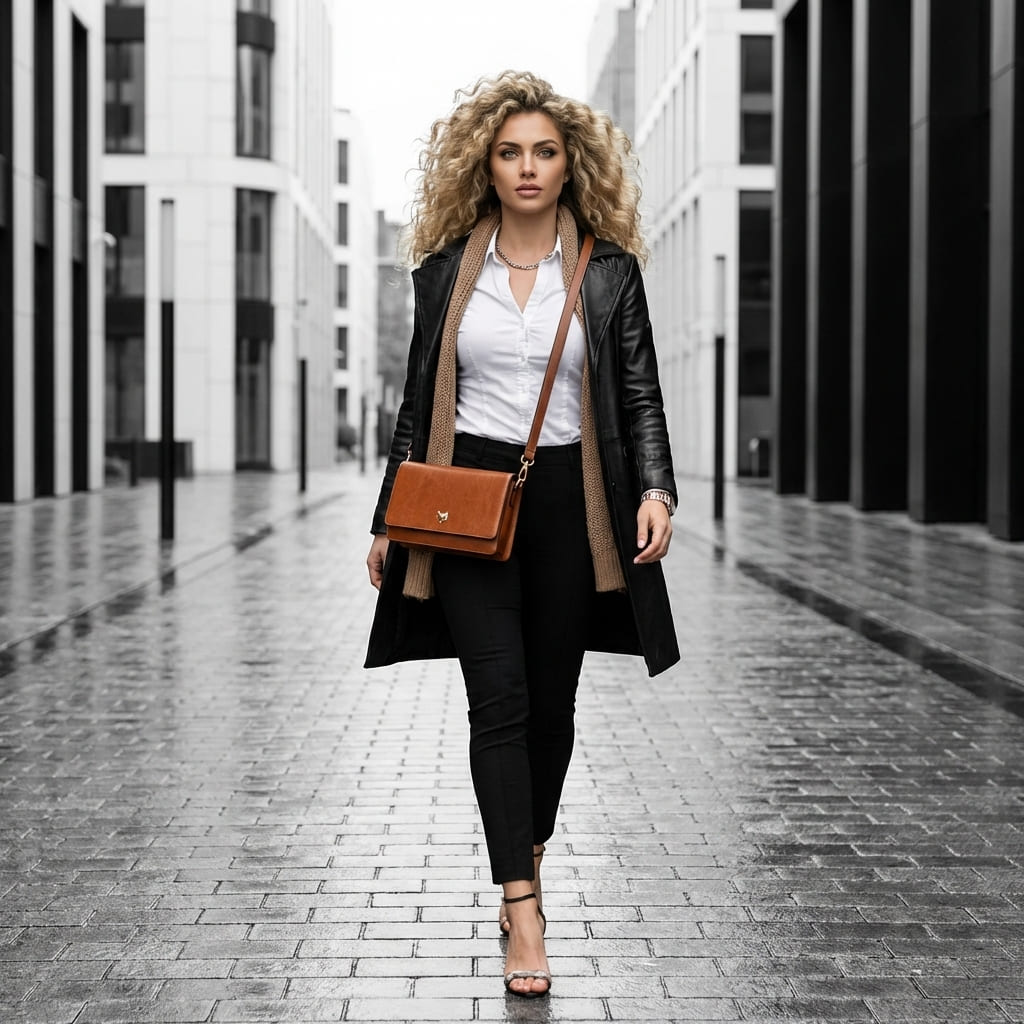 BOLSA FEMININA FOXER TRABSVERSAL  FEITA EM COURO REFINADO MODELO CHARLOTTE BROWN