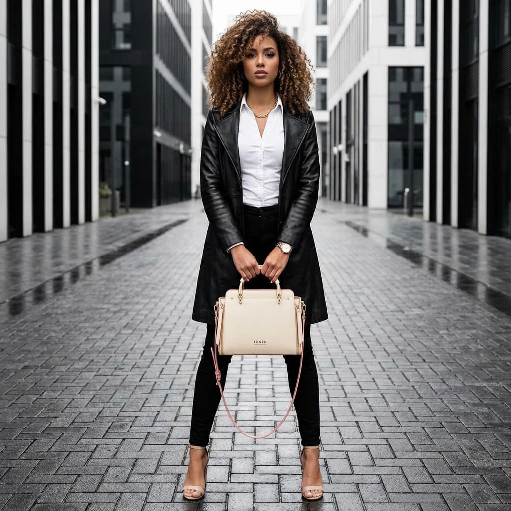 BOLSA FEMIINA EM COURO FOXER MODELO PRESTIGE CABAS WHAIT