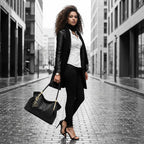 BOLSA FEMININA FOXER FEITA EM COURO GENUÍNO MODELO SAINT-GERMAIN BLACK